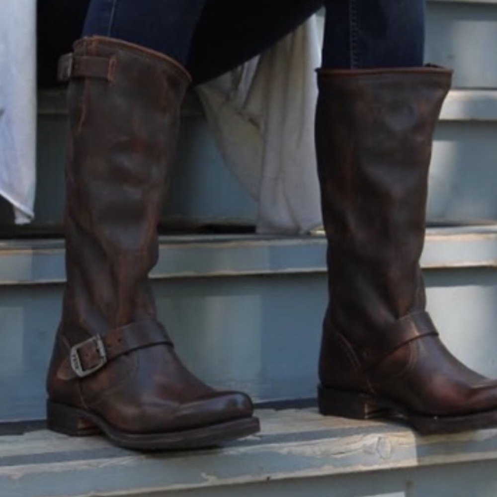 Frye Brown Veronica Tall Slouch Boots
